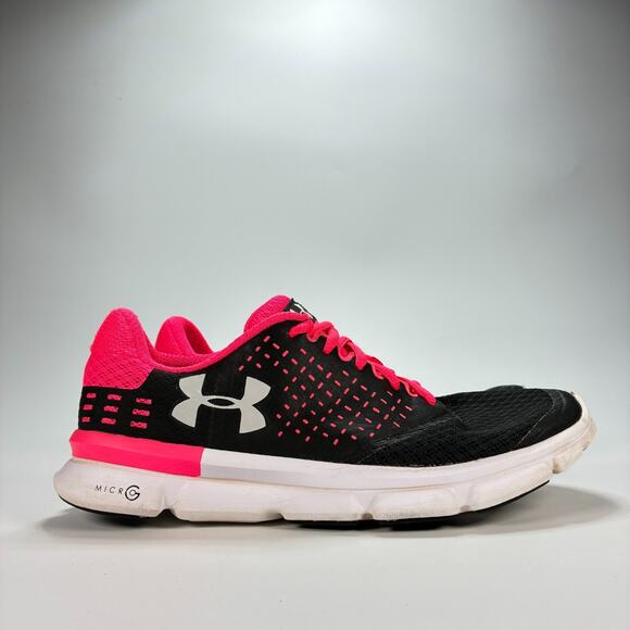 Under Armour Speed Swift 2 Black Pink Running Shoes 1285498-004 Women's Size 8 - Picture 1 of 10